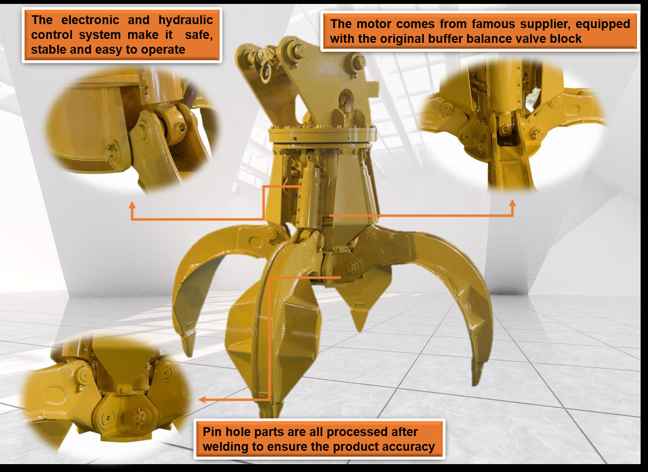 Hydraulic excavator grab